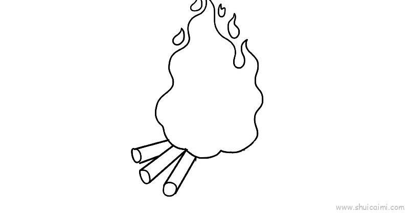篝火儿童画怎么画 篝火简笔画画法