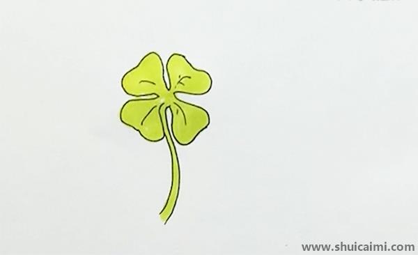 彩色四叶草儿童画怎么画 可爱四叶草简笔画简单