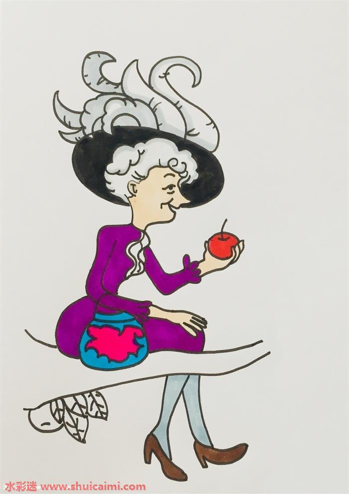 苹果树上外婆怎么画 苹果树上外婆简笔画图片大全