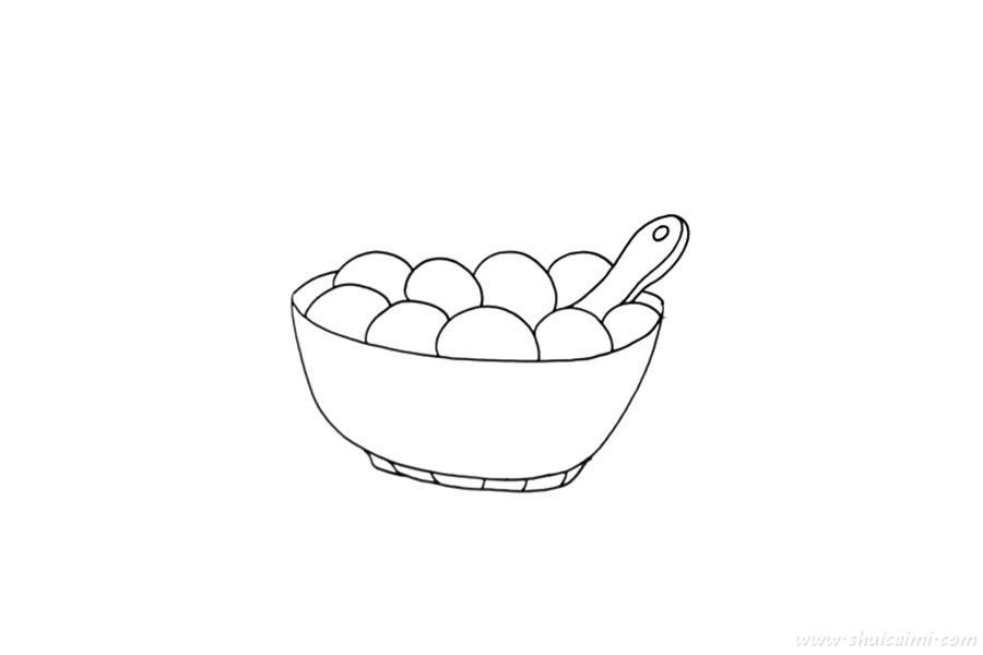 汤圆怎么画 汤圆简笔画画法