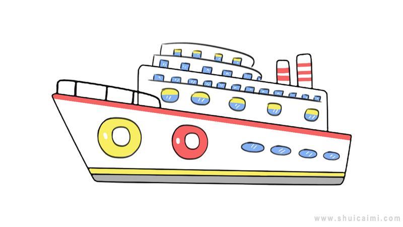 游轮简笔画怎么画 游轮简笔画步骤