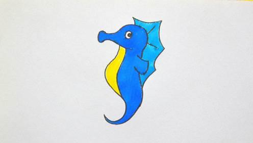 海马简笔画 海马简笔画图片带颜色
