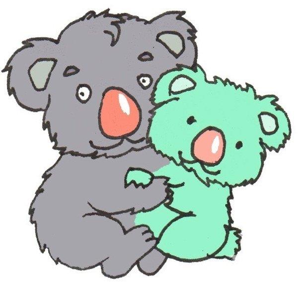 考拉爸爸和宝宝的简笔画怎么画 考拉爸爸和宝宝的简笔画图片大全