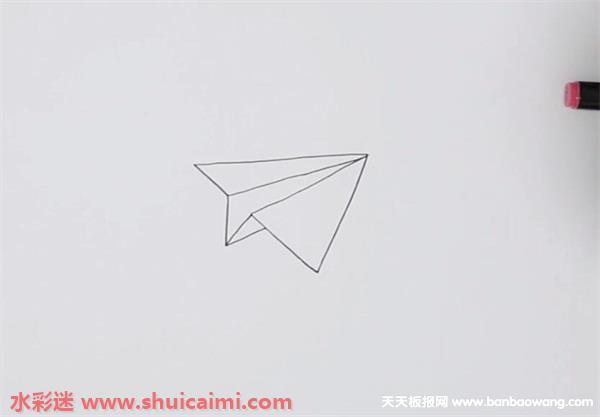 纸飞机怎么画 纸飞机简笔画图片大全带颜色