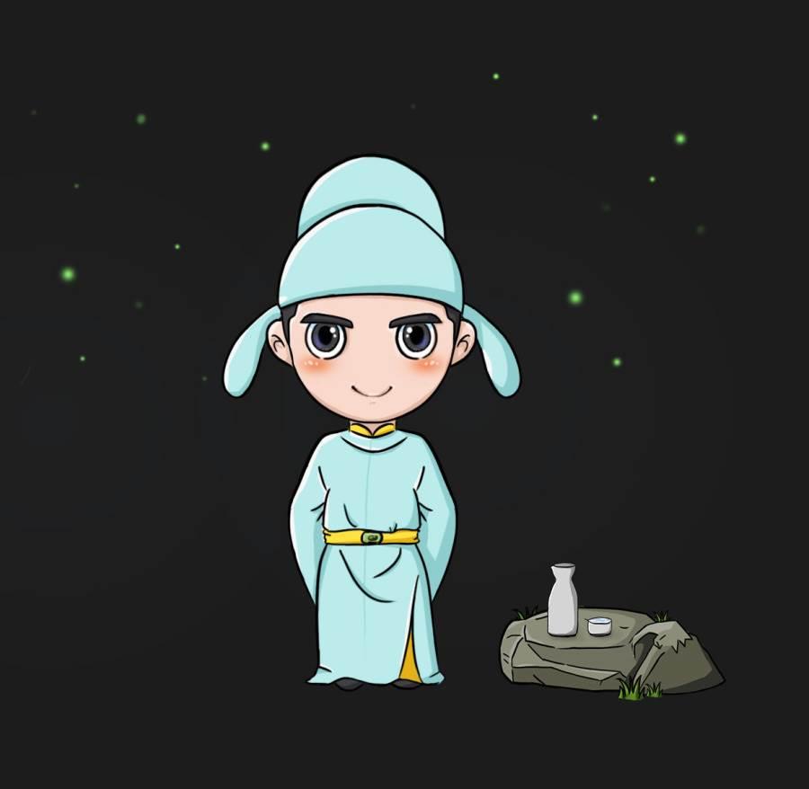 李白简笔画 李白简笔画王者荣耀帅气
