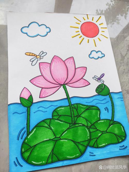 夏季荷花简笔画