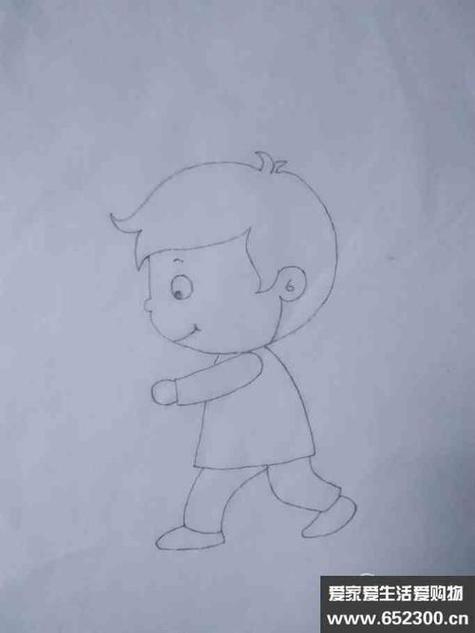 妈妈和小男孩儿简笔画幼儿园人物简笔画教案侧身站立的男孩小精灵