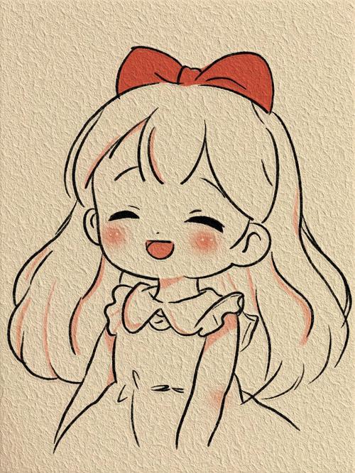 可爱小女孩简笔画爱笑的女孩运气不会太差
