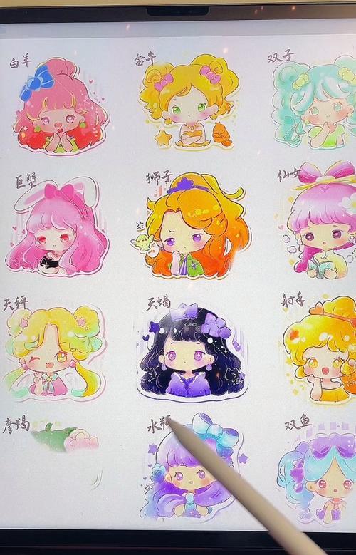 十二星座公主简笔画十二星座卡通动漫儿童简笔画简笔画小公主度小