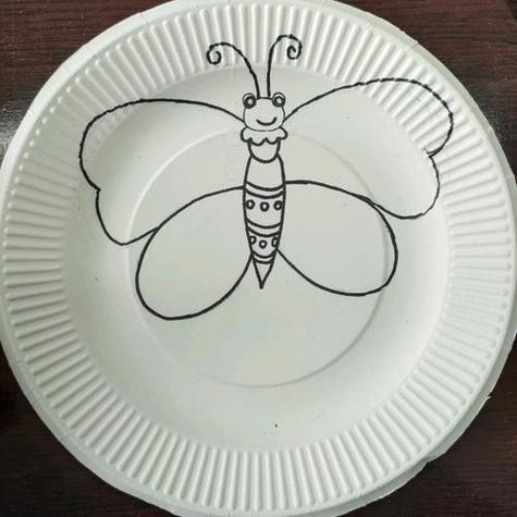 纸盘黑白简笔画