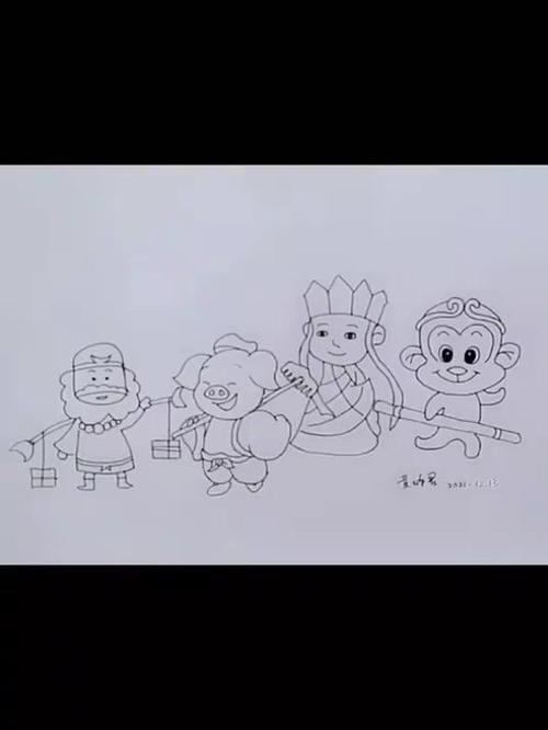 西游记师徒四人卡通版简笔画