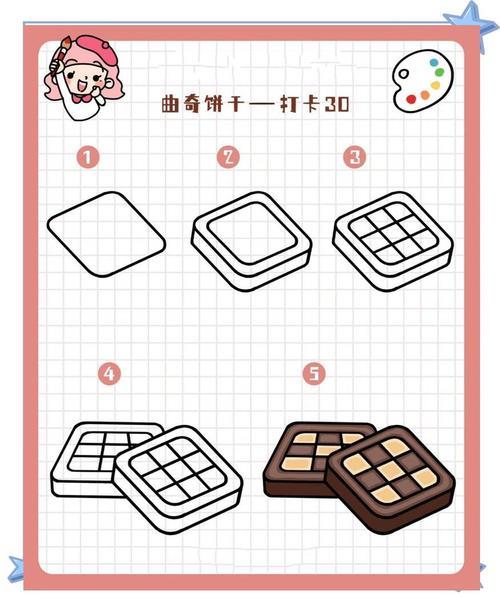零基础简笔画曲奇饼干教程