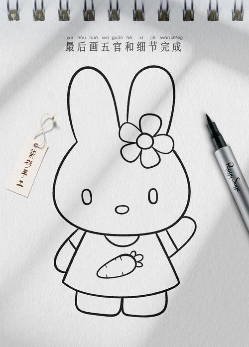 小兔子简笔画教程今天我们来学习如何画一只可爱的小