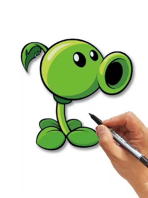 教你画豌豆射手简笔画