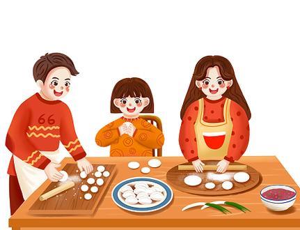 一家人一起包饺子的幸福说说一家人团圆吃饺子的开心句子