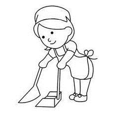 画一个人在扫地扫地简笔画文秘苑图库