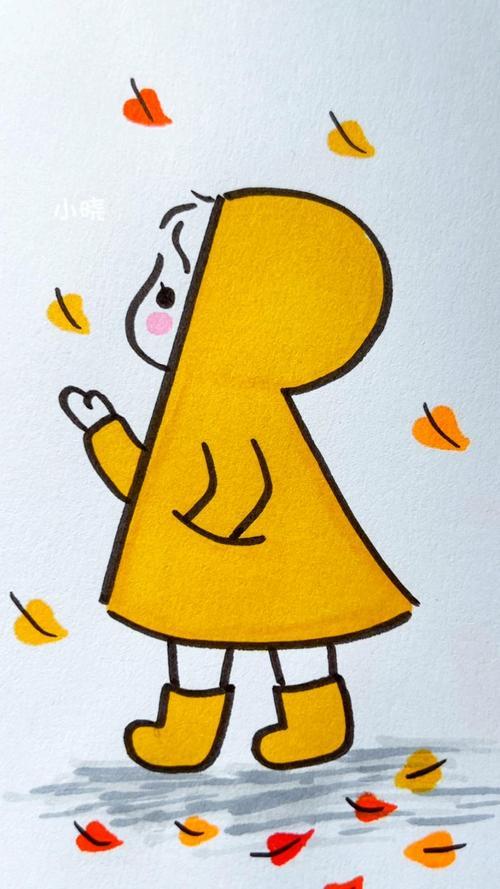 简笔画秋天里的小女孩