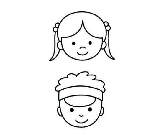 幼儿脸蛋简笔画儿童图画简笔画作品各种人物的笑容