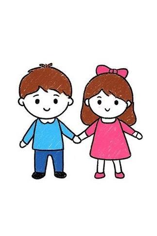 小男孩小女孩简笔画