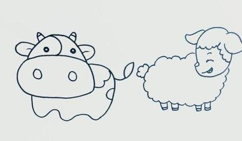 蒙古草原牛羊简笔画怎么画草原上的牛羊简笔画教程