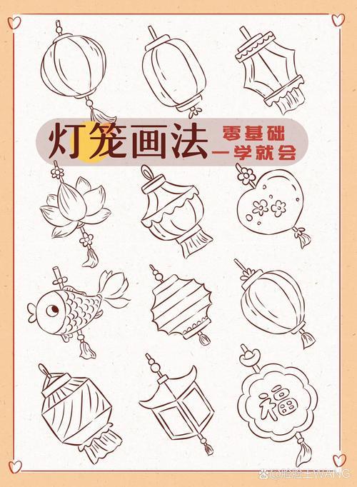 画学习新手学画画教程零基础插画教程卡通简笔画灯笼