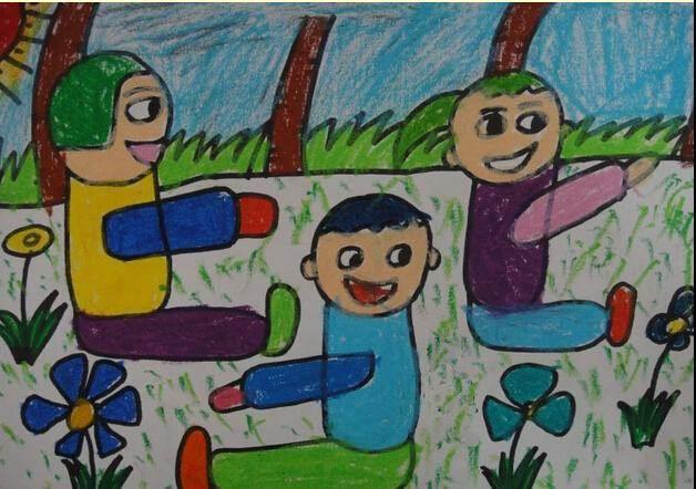 做游戏简笔画小朋友做游戏简笔画