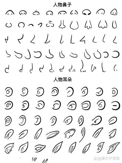 简笔画人物五官训练鼻子耳朵