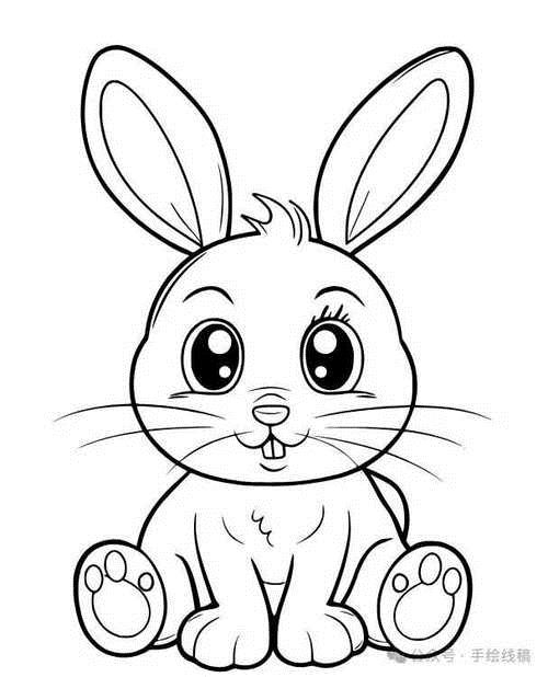 可爱的小兔子简笔画线稿