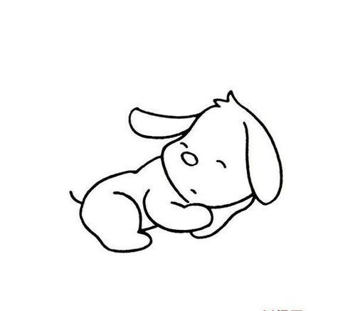 要睡觉狗狗简笔画