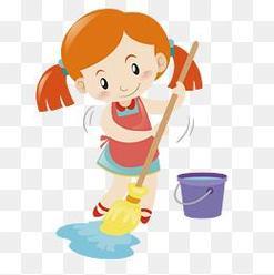 打扫卫生彩色简笔画
