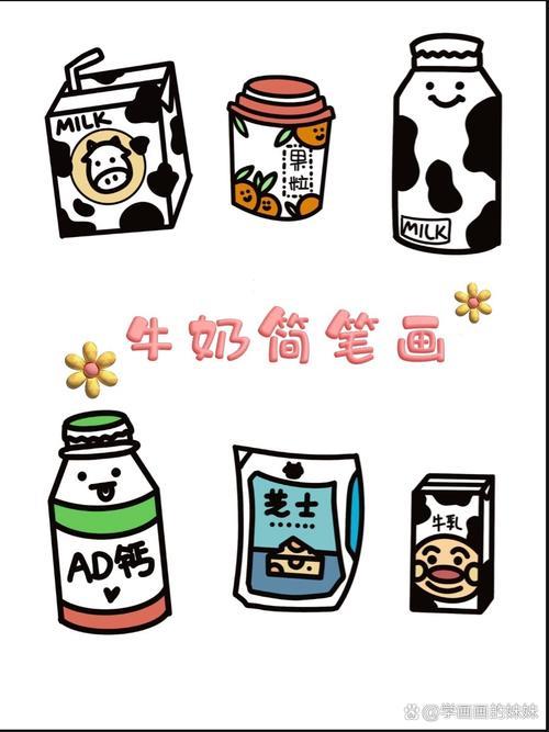 我是你们的简笔画小达人今天一起来画超级简单又可爱的牛奶瓶吧
