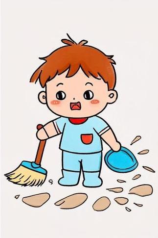 大扫除儿童画简笔画