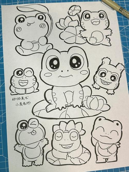 青蛙简笔画合集夏天主题动物
