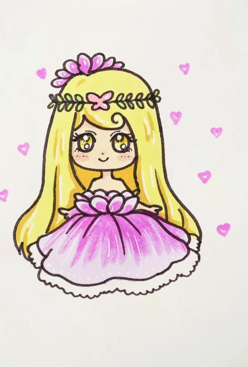 可爱公主简笔画小公主怎么画简笔画零基础学画画画抖音