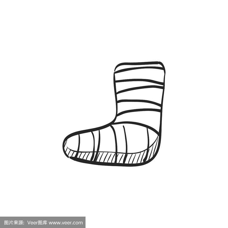 素描图标受伤的脚