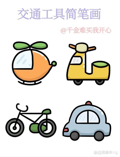 卡通版交通工具简笔画小教程来啦