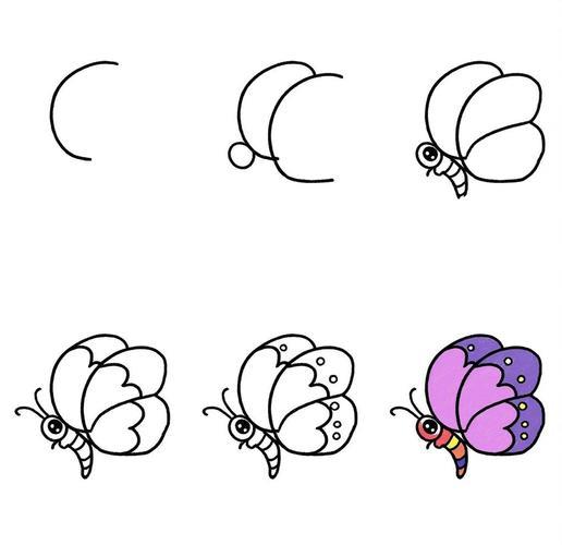 儿童简笔画蝴蝶飞舞
