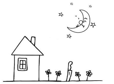 夜晚怎么画简笔画