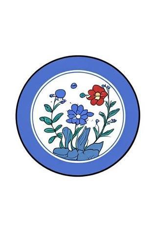 青花瓷盘子简笔画