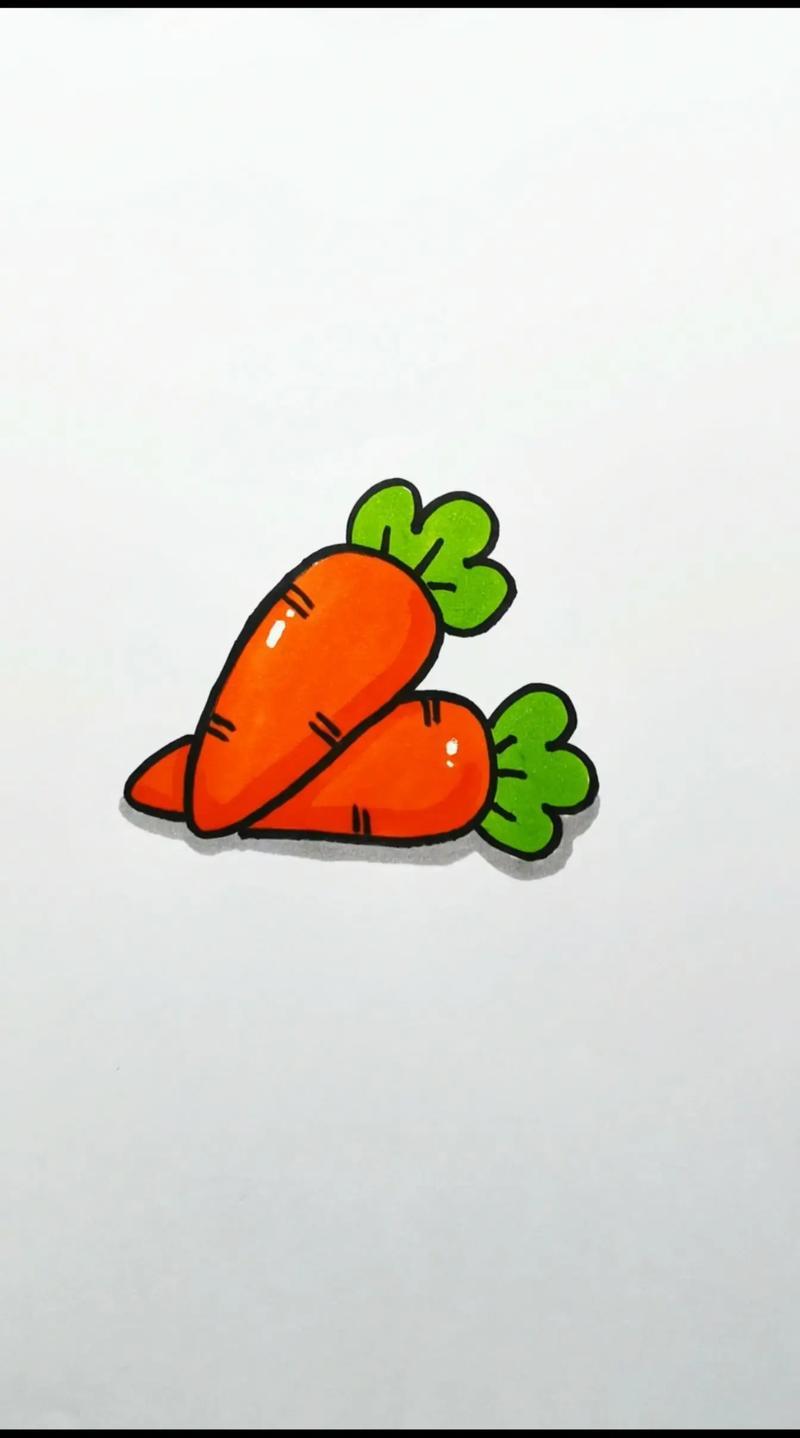 胡萝卜简笔画教程一学就会1画一个圆角三角形