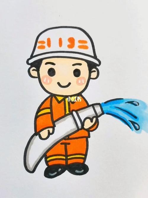 消防员简笔画图