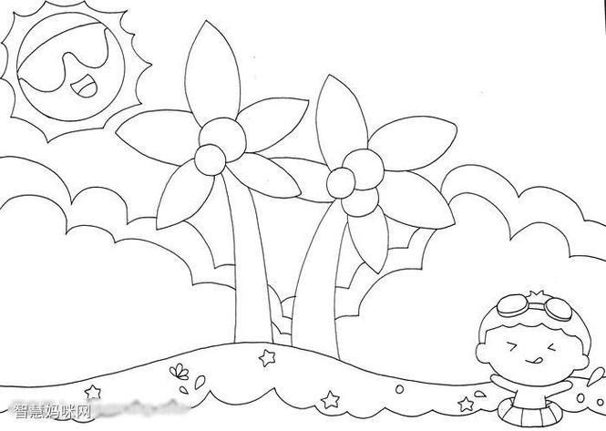 幼儿简笔画夏天