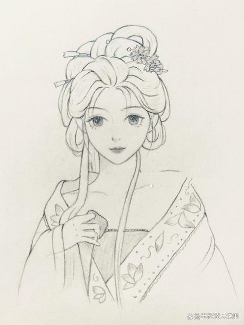 怎么用铅笔画古风美人