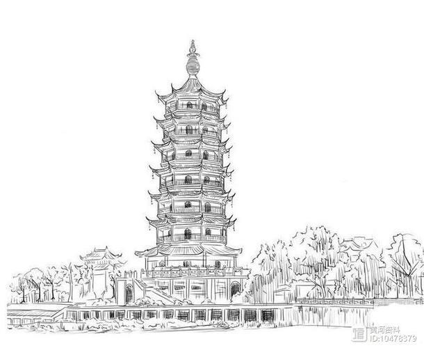 简笔画文峰塔简笔画分步画法