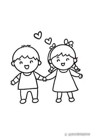 手拉手儿童画