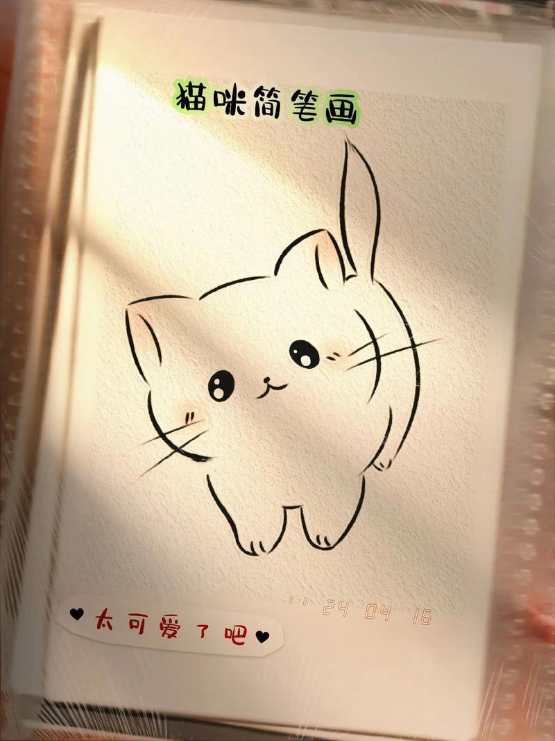 小猫咪简笔画教程艾特你有手的朋友一起画这个可爱的小猫咪抖音