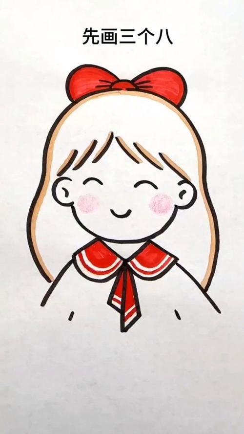小女孩简笔画喜欢的收藏