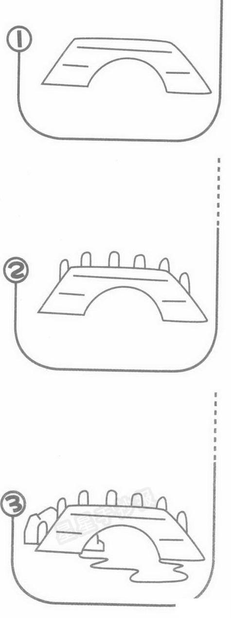 石桥的简笔画