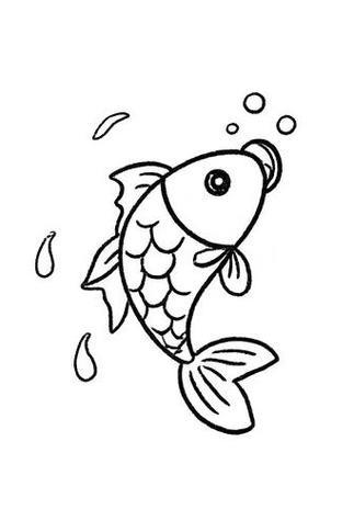 鲤鱼简笔画简单又美美哒