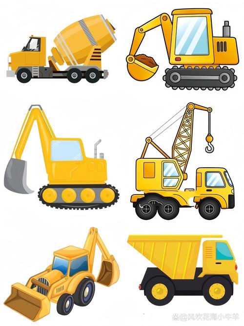 简笔画素材一定要收藏的挖掘机绘画素材
